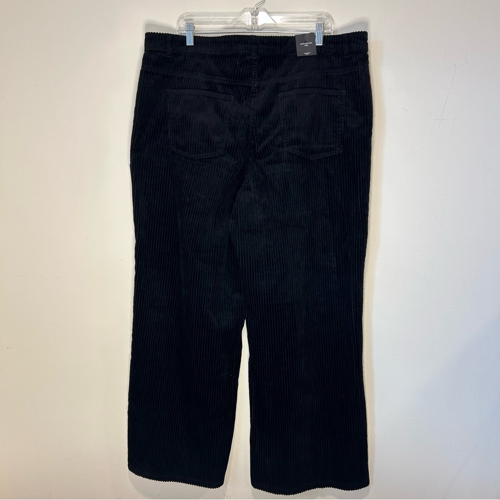 Vero Moda Curve Wide Leg Pants Sz.18  Black Wide Wale Corduroy Snaps Pockets NWT - Picture 5 of 15